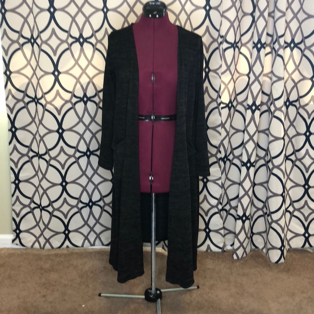 Long dark gray cardigan